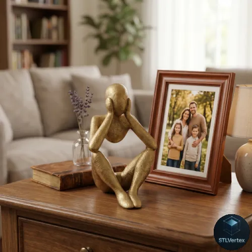 Statue Minimalist Sitting 3D Model .c4d .max .obj .3ds .fbx .stl .blend 