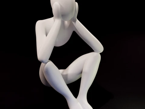 Statue Minimalist Sitting 3D Model