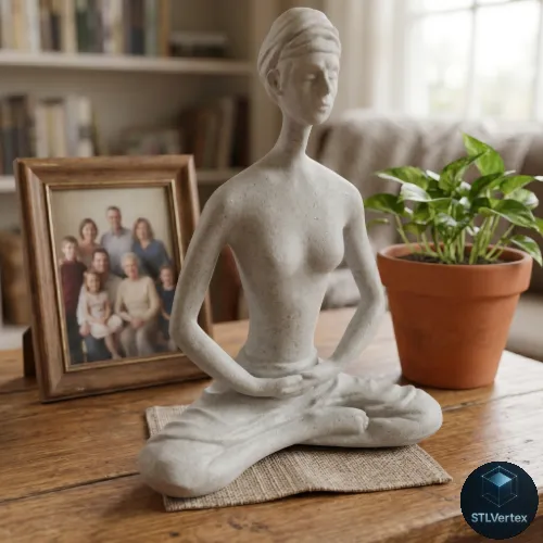 Minimalist Meditation Sculpture 3D Print Model .c4d .max .obj .3ds .fbx .stl .blend 