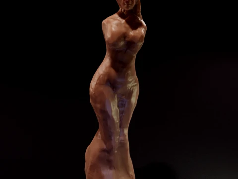 Female Bust of Abstract Sculpture 3D Print Model