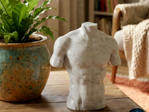 Sculpture classique de torse masculin Modèles 3D en vedette