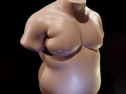 Stylized male torso art and candle design 3D Print Model