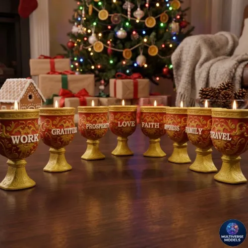 Collection of ornate chalices 3D Print Model .c4d .max .obj .3ds .fbx .stl .blend 