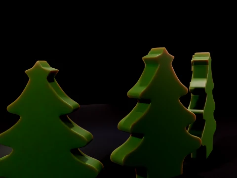 Trio di alberi di Natale ispirati all'arte delle parole festive per la decorazione natalizia e regalo Modello di stampa 3D