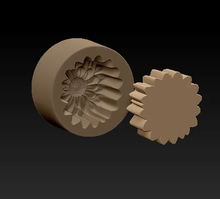 Calendula Flower and Casting Mold 3D Print Model .c4d .max .obj .3ds .fbx .stl .blend 