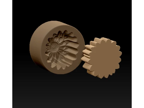 Calendula Flower and Casting Mold 3D Print Model
