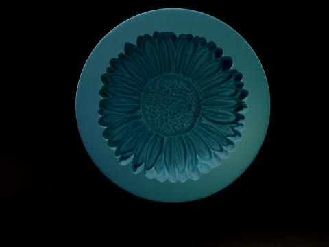 Botanical Sunflower and Casting Mold 3D Print Model