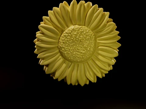 Botanical Sunflower and Casting Mold 3D Print Model