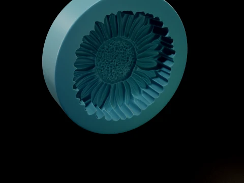 Botanical Sunflower and Casting Mold 3D Print Model