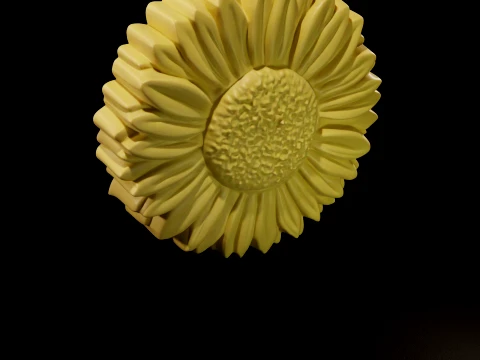 Botanical Sunflower and Casting Mold 3D Print Model