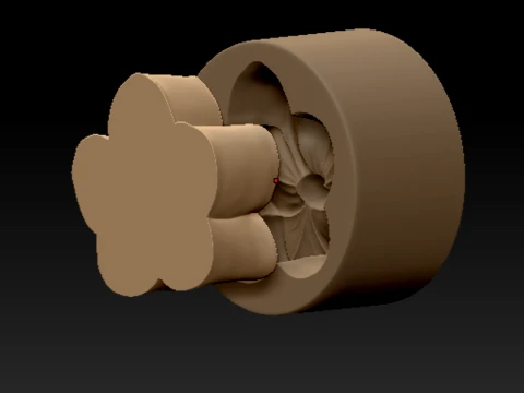 Botanical Magnolia Flower and Casting Mold 3D Print Model