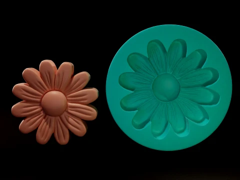 Fiore di margherita botanica e stampo per colata Modello di stampa 3D