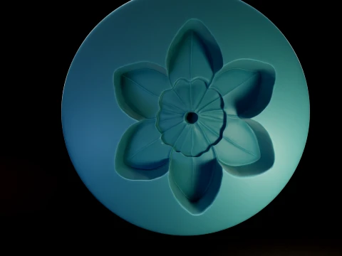 Botanical Daffodil Flower and Casting Mold 3D Print Model