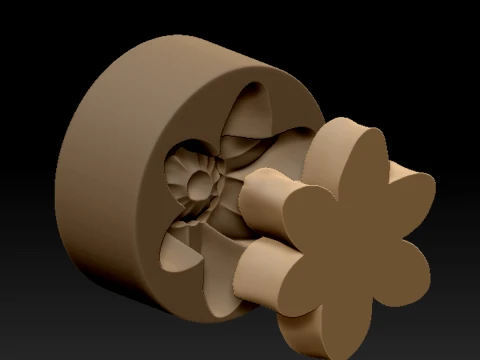 Botanical Daffodil Flower and Casting Mold 3D Print Model