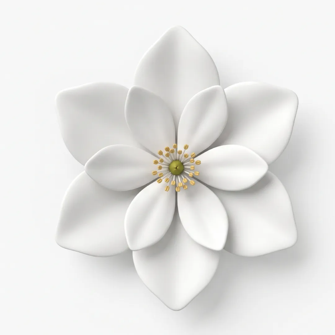 Stylized Lily Flower Relief 3D Print Model .c4d .max .obj .3ds .fbx .stl .blend 
