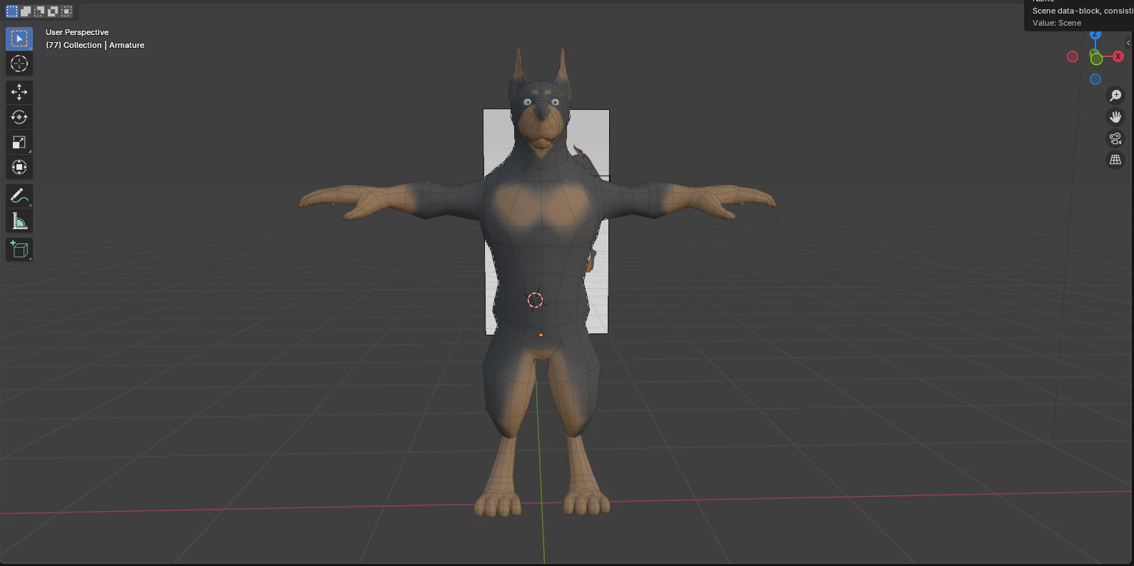 Humanoid Dog 3D Model .c4d .max .obj .3ds .fbx .stl .blend 