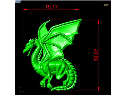반지용 드래곤 - 펜던트용 드래곤 - 주얼리용 드래곤 - N815859 3D 프린트 모델