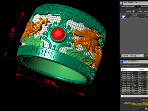 Dragon Phoenix Ring - Men Ring STL 3DM CAD Model 3D Printable N815915 3D Druckmodell