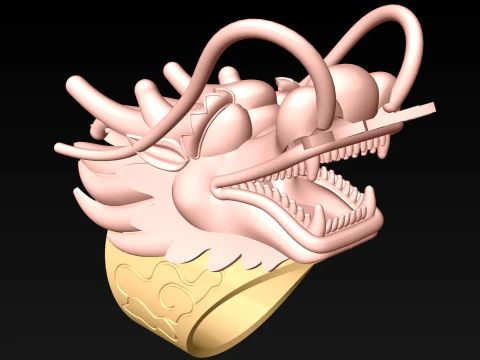 Кольцо Дракона - Мужское кольцо - N812838 3D Принт Модель