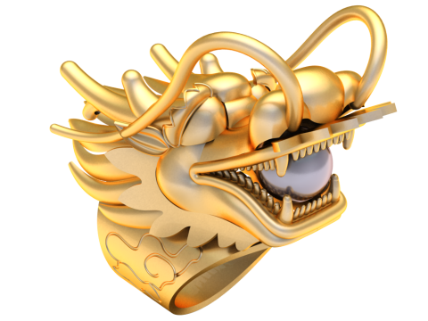 Dragon Ring - Mens Ring - N812838 3D Принт Модель