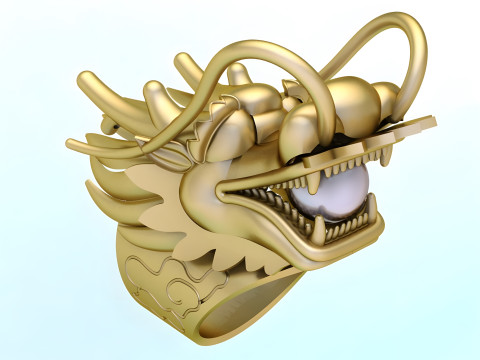 Dragon Ring - Mens Ring - N812838 3D Принт Модель