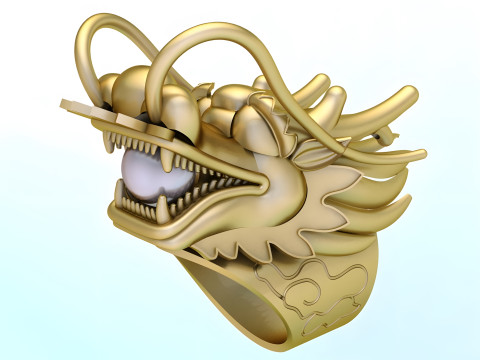 Dragon Ring - Mens Ring - N812838 3D Принт Модель