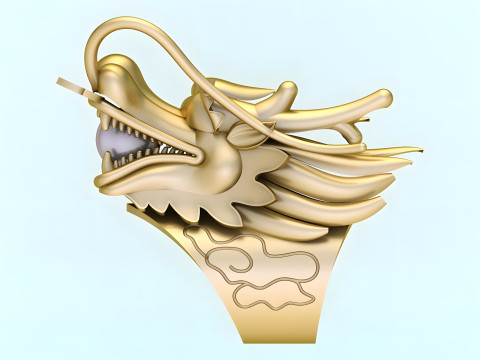Dragon Ring - Mens Ring - N812838 3D Принт Модель