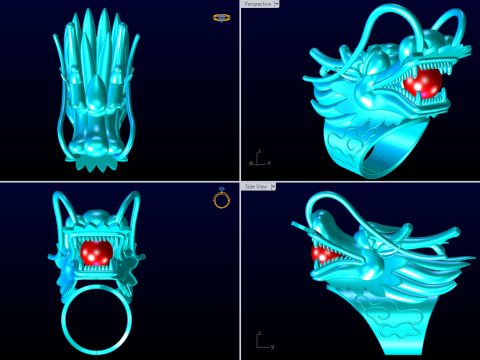 Dragon Ring - Mens Ring - N812838 3D Принт Модель
