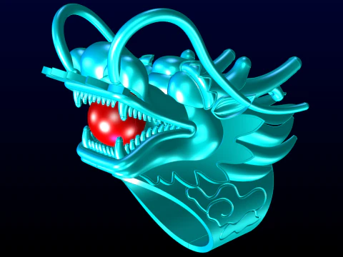 Dragon Ring - Mens Ring - N812838 3D Print Model