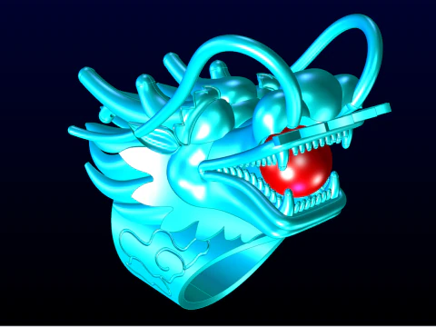 Dragon Ring - Mens Ring - N812838 3D Print Model