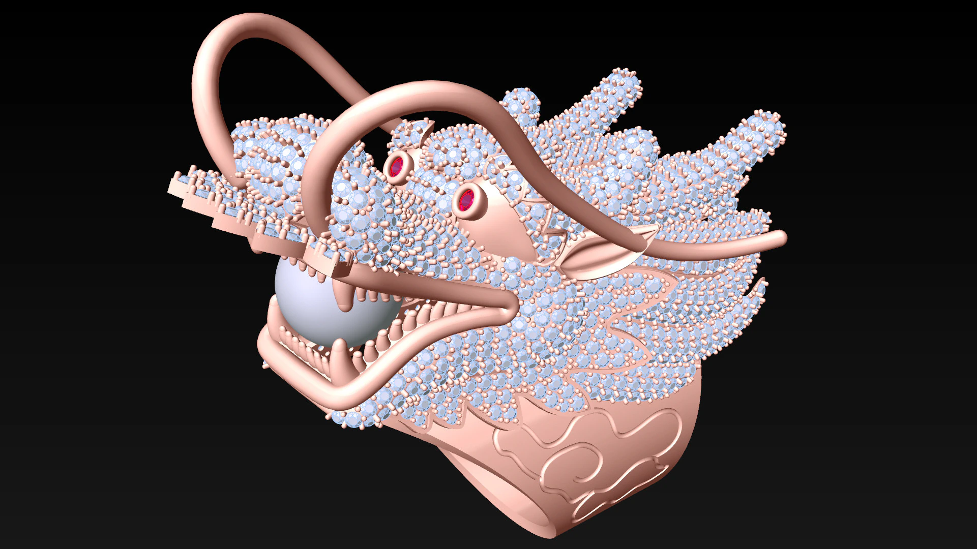 Dragon Ring - Mens Ring - N812110 3D Print Model .c4d .max .obj .3ds .fbx .stl .blend 