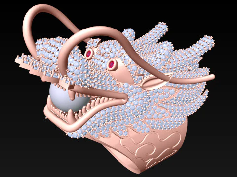 Кольцо Дракона - Мужское кольцо - N812110 3D Принт Модель