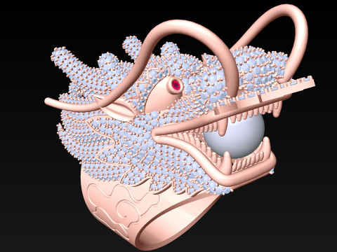 Dragon Ring - Mens Ring - N812110 3D Baskı Modeli