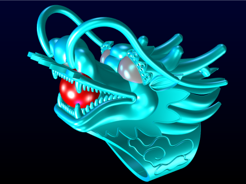 Dragon Ring - Mens Ring - N812110 3D Baskı Modeli