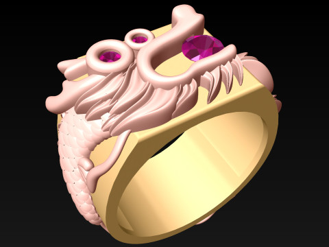 Dragon Ring - Mens Ring - N812126 3Dプリントモデル