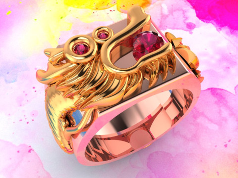 Dragon Ring - Mens Ring - N812126 3D Print Model