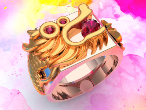 Dragon Ring - Mens Ring - N812126 3D Print Model