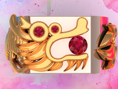 Dragon Ring - Mens Ring - N812126 3D Print Model