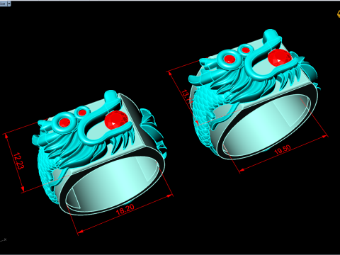 Dragon Ring - Mens Ring - N812126 3D Print Model