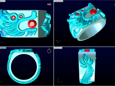 Dragon Ring - Mens Ring - N812126 3D Print Model