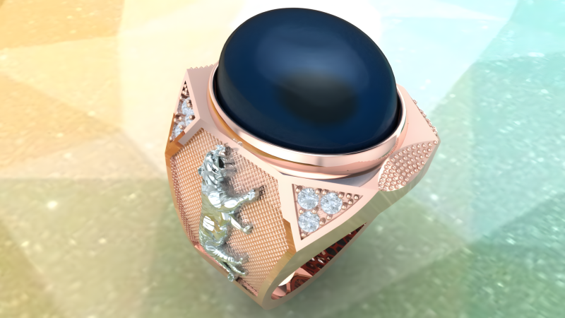 Tiger Ring - Mens Ring - N812155 3D Druckmodell .c4d .max .obj .3ds .fbx .stl .blend