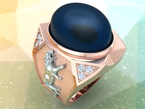 Tiger Ring - Mens Ring - N812155 Modelo de impresión 3D