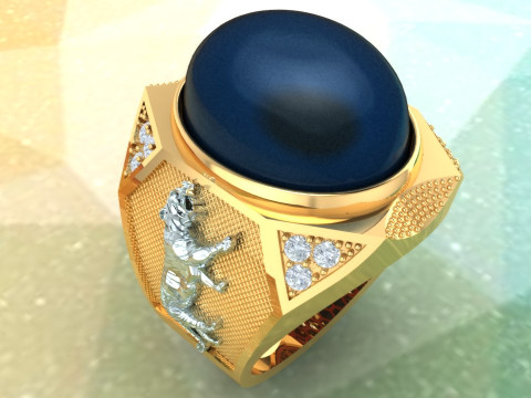 Tiger Ring - Mens Ring - N812155 3D Druckmodell
