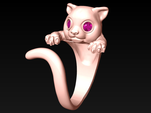 Cat Ring - N424 Modelo de impresión 3D