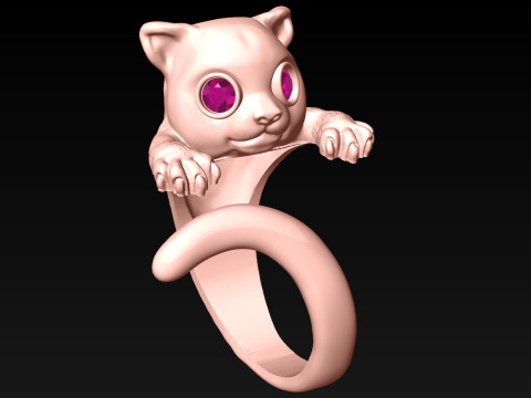 Cat Ring - N424 3Dプリントモデル