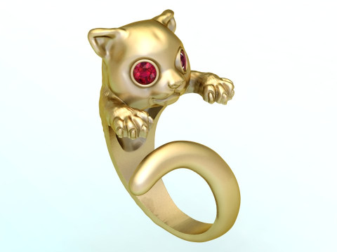 Cat Ring - N424 3Dプリントモデル