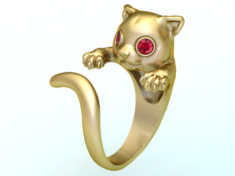Cat Ring - N424 3Dプリントモデル