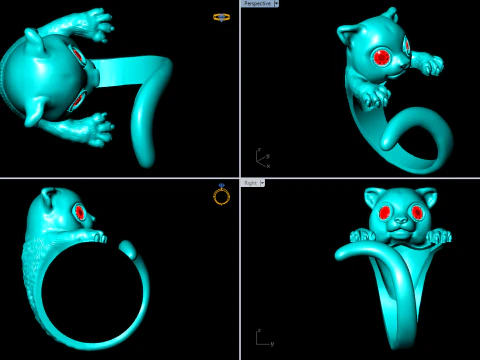Cat Ring - N424 3D Print Model
