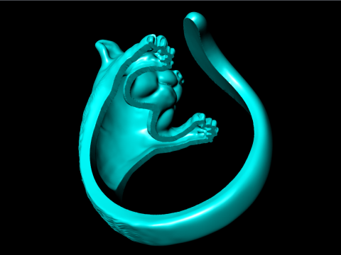 Cat Ring - N424 3Dプリントモデル