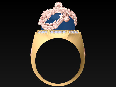 Dragon Ring - Mens Ring - N812335 3D Baskı Modeli
